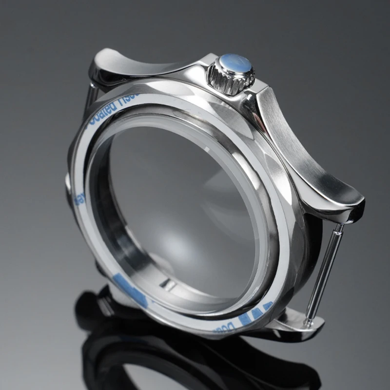 حافظة ساعة ذاتية الصنع لسلسلة أوميغا سيماستر حافظة من الفولاذ المقاوم للصدأ مخصصة لملحقات علبة الساعة المصنوعة من الفولاذ المقاوم للصدأ لحركة NH35/36 #1