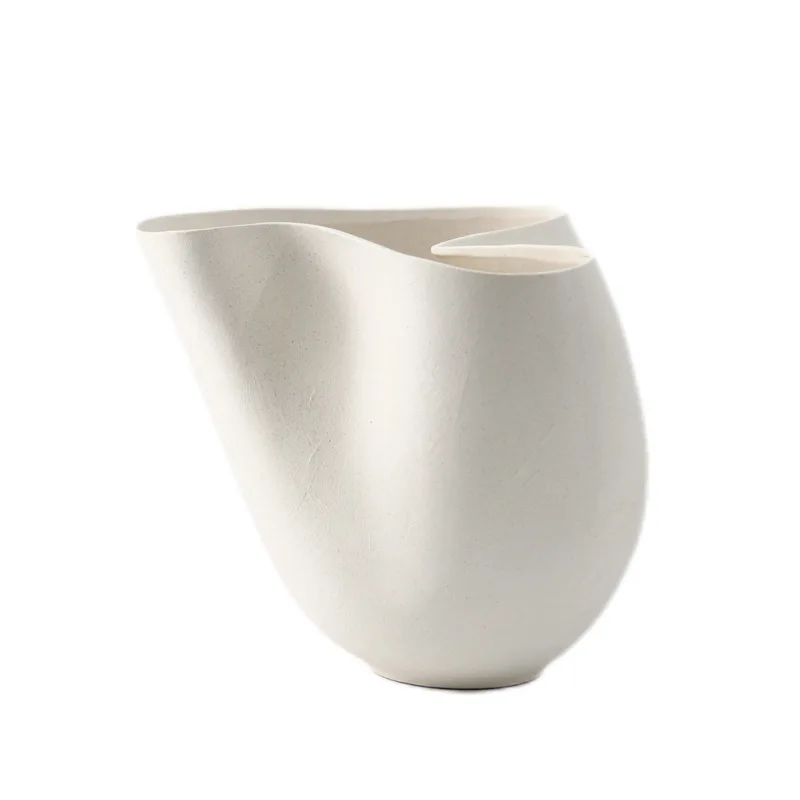 Simple and modern high-texture ceramic vase art home model room homestay soft decoration flower ware entrance desktop ornament