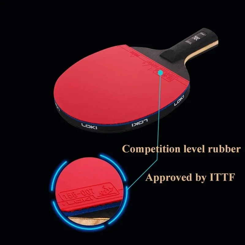 LOKI-Raquete profissional do tênis de mesa, 5 + 2 carbono Ping Pong Paddle, ultra ofensivo com borrachas pegajosas, 9 Star, 6, 7, 8, 9 Star