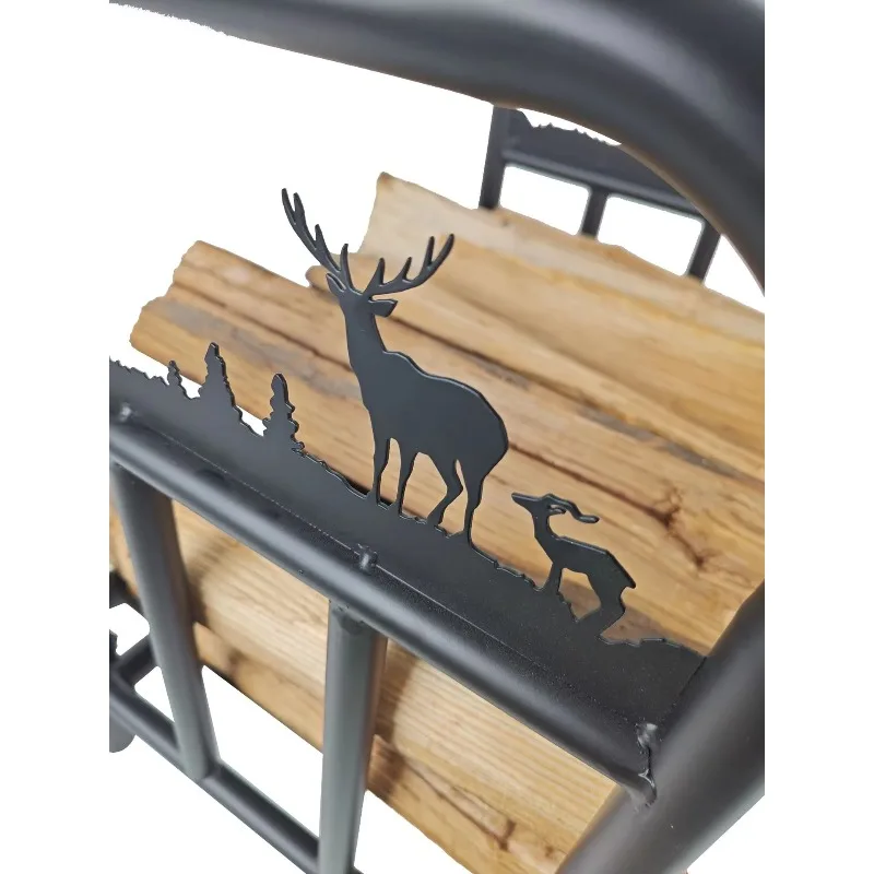 Indoor & Outdoor Heavy Duty Wood Log Holder Rack Firewood Storage Rack