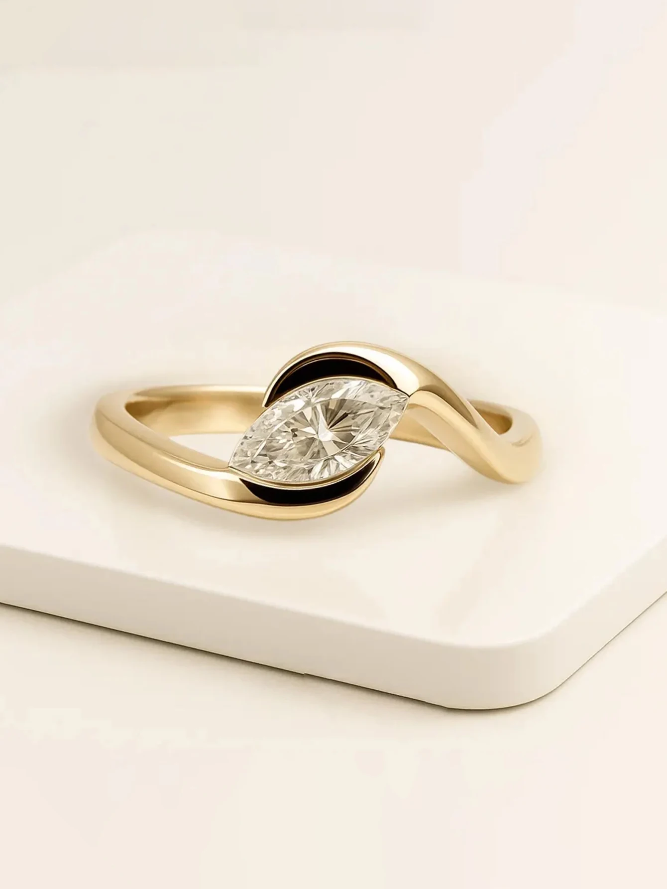 

S925 Кольцо на витой руку с золотым конским глазом и бриллиантом, с легким роскошным и нишевым дизайном, высококачественное обручальное кольцо