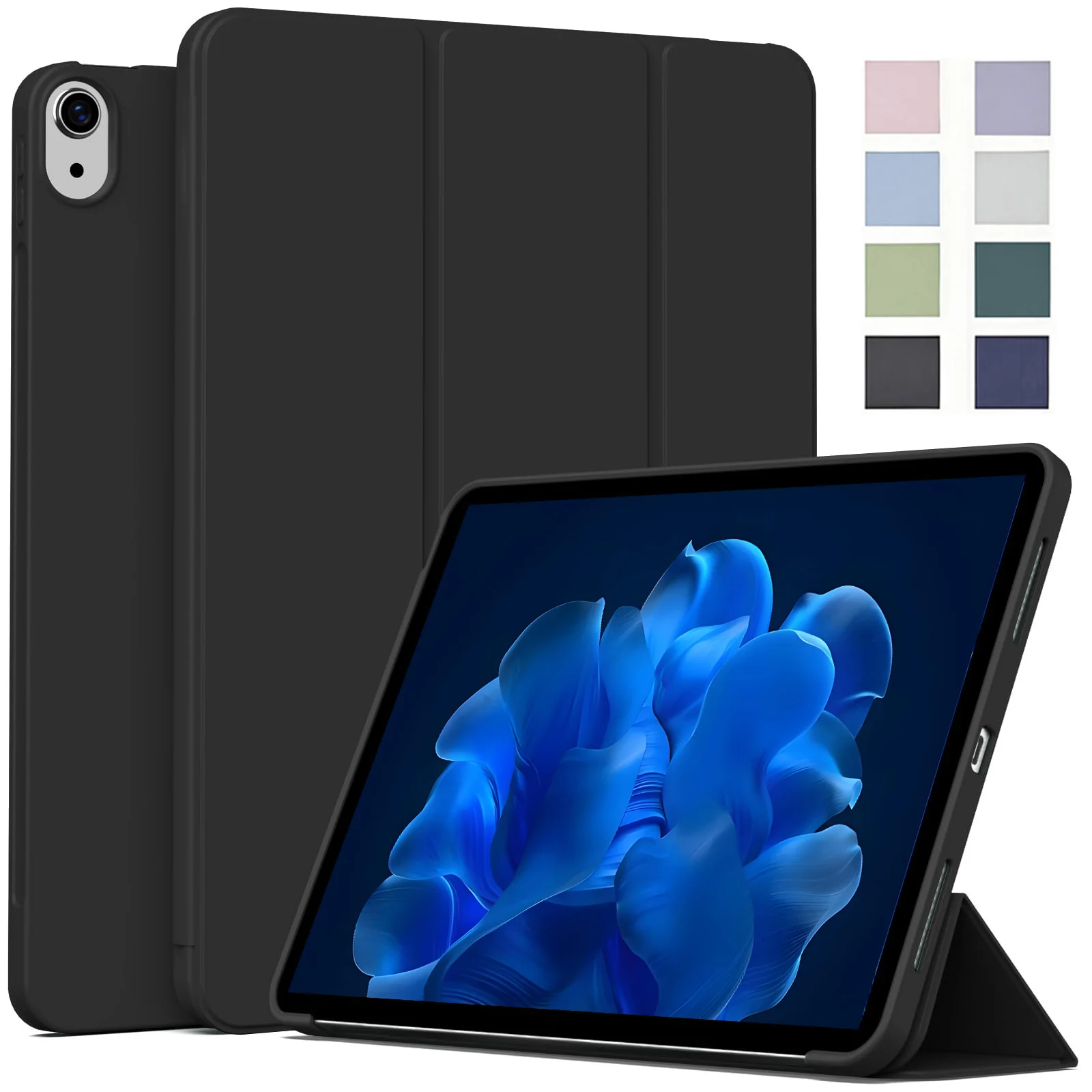 GEFENIS For IPad Air 4th 5th 6th 7th Generation Auto Wake&Sleep Flip Smart Cover, For IPad Air 10.9 11 2025 2024 Soft Silicone C