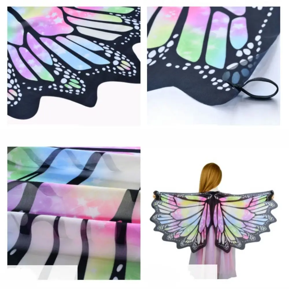 크리 에이 티브 쉬폰 나비 케이프 그라디언트 드레싱 스카프 & 랩 파티 소품 의상 윙 망토 키즈