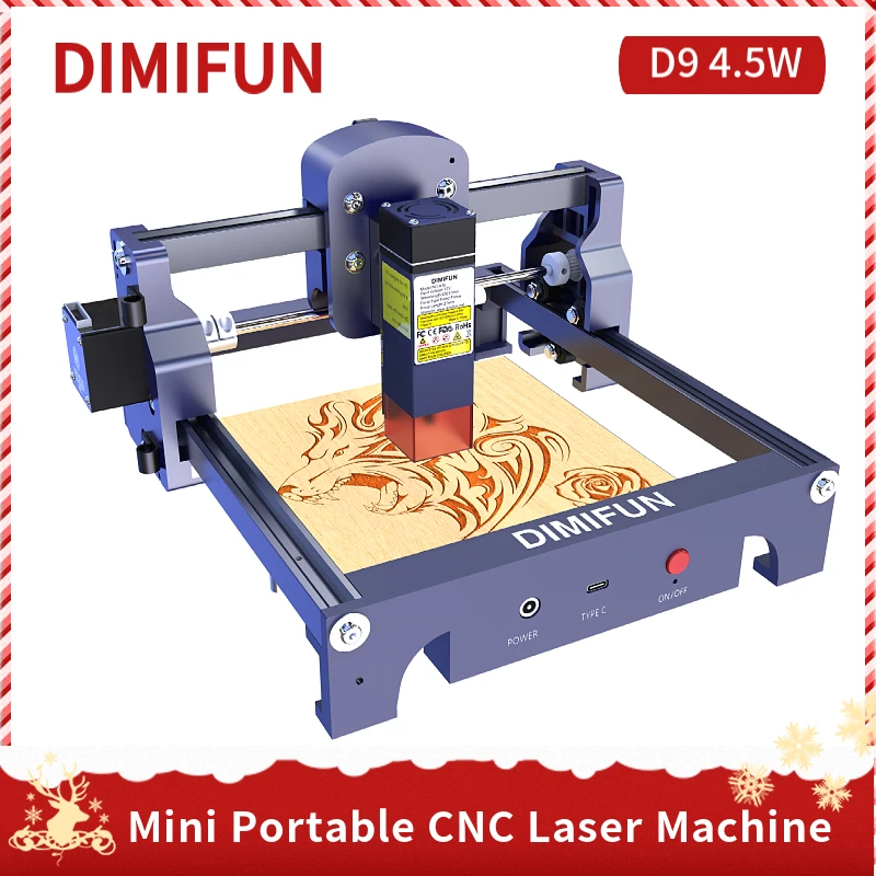 DIMIFUN D9 4.5W portable mini laser cutting and engraving machine tool, 0.06mm precision compressed spot, working area 130*130mm