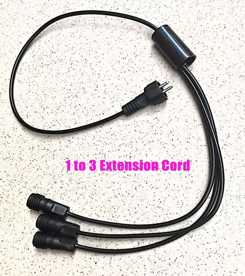 12V LED Light Waterproof Extension Cord for Pond Or Landscape 3-Way 4-Way Cable Wires 2-Pin Plug Feature Connector Cable