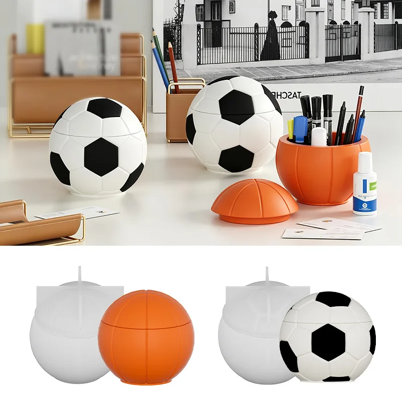 Sports style football basketball silicone mold made of epoxy resin suitable for jewelry storage aromatherapy box decoration