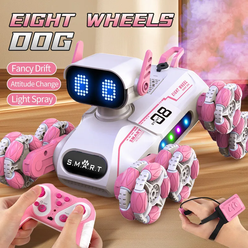 Cool Stuff Toy Car Funny Gift-Intelligent Stunt Rc Robot Dog,Remote Control Car,Gesture Sensing Fart Spray Rc Cars,Toys for Kids