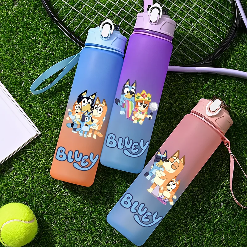 Bluey Bingo 750ML Water Bottle Sports Portable Gradient Color Water Cup Student Adult Drinking Water Bottle Birthday HolidayGift