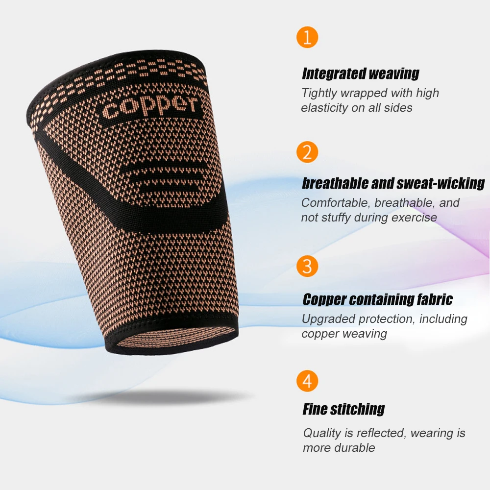 1/2PCS Anti-Slip Copper Thigh Compression Sleeves, Hamstring Support Brace for Men and Women Recovery, Running, Sports, Workout