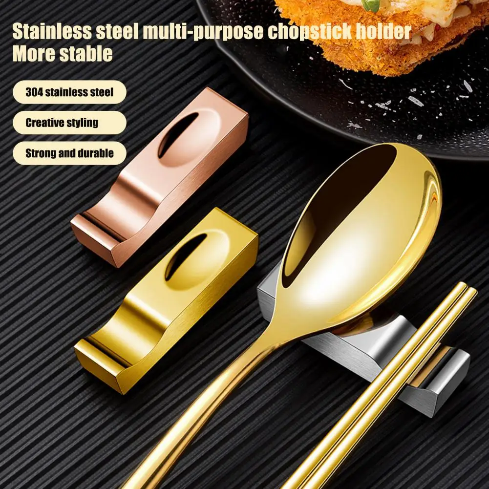 Pillow Shape Chopstick Rest Matt Brushed Mirror Finish Cutlery Tray Food Grade Sushi Sticks Chopsticks Rest Kitchen Tools