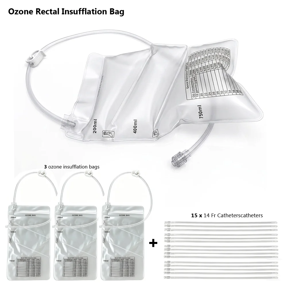 set-di-sacche-per-insufflazione-di-ozono-con-catetere-14fr-sacca-resistente-all'ozono-200-400-750ml-con-luer-lock