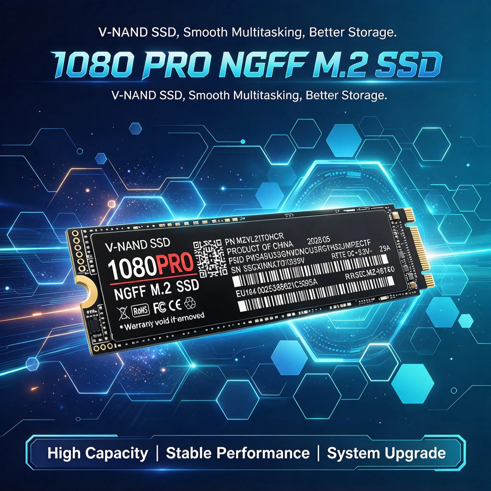 M2 SATA3 NGFF SSD 1080PRO Inside Solid State Drive 4TB 2TB 500GB 1TB for Laptop Desktop Computer Fast Internal Hard Disk PC NVMe