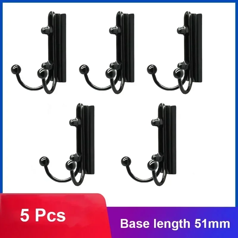 

5Pcs Black Square Double Curved Magnetic Hooks Neodymium Magnet Hole-Free Heavy Duty Magnet Hooks Wall Mounted Hooks