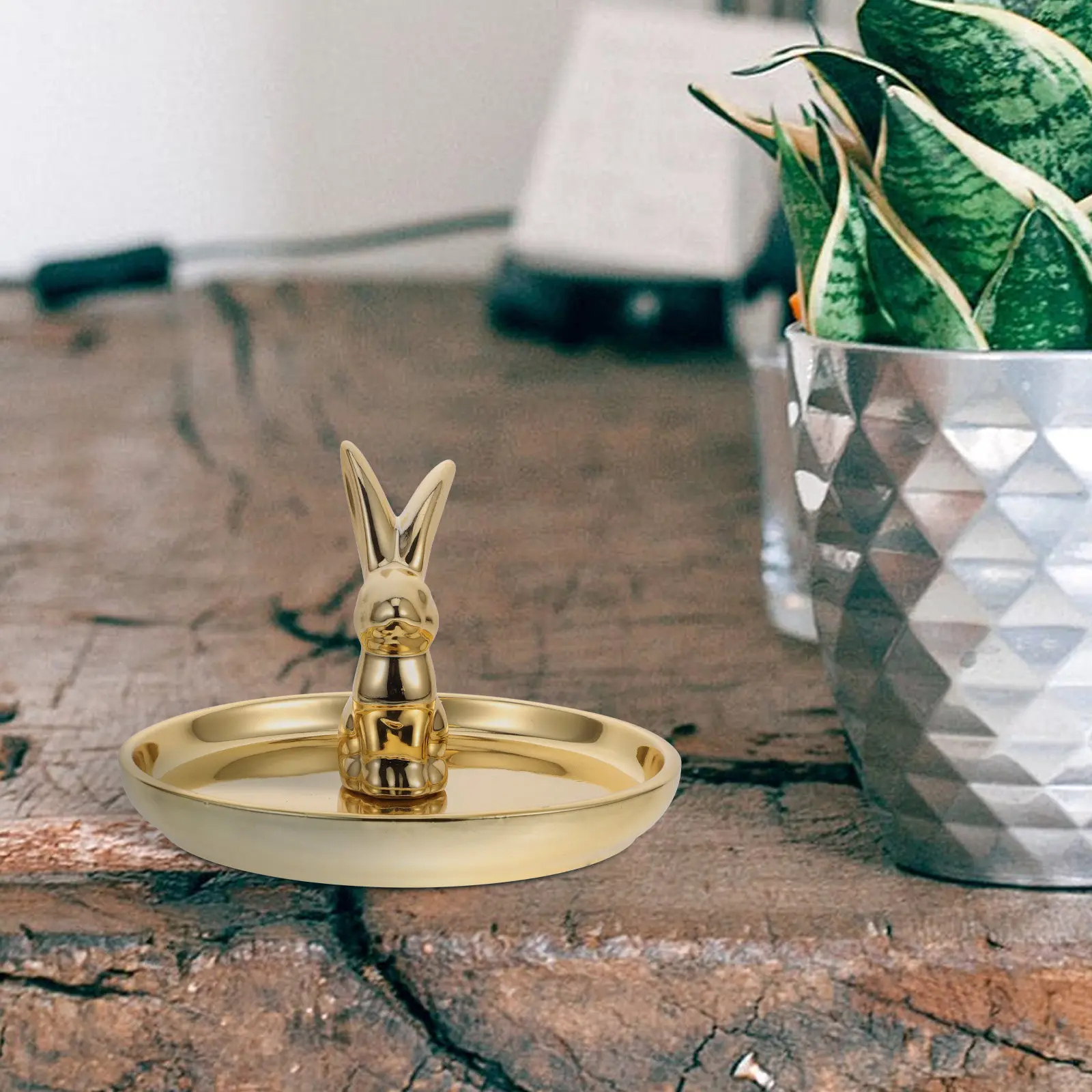 

1 шт. Керамическая подставка для украшений в форме кролика, термостойкая, для демонстрации ожерелий, браслетов, колец, часов, декор для стола