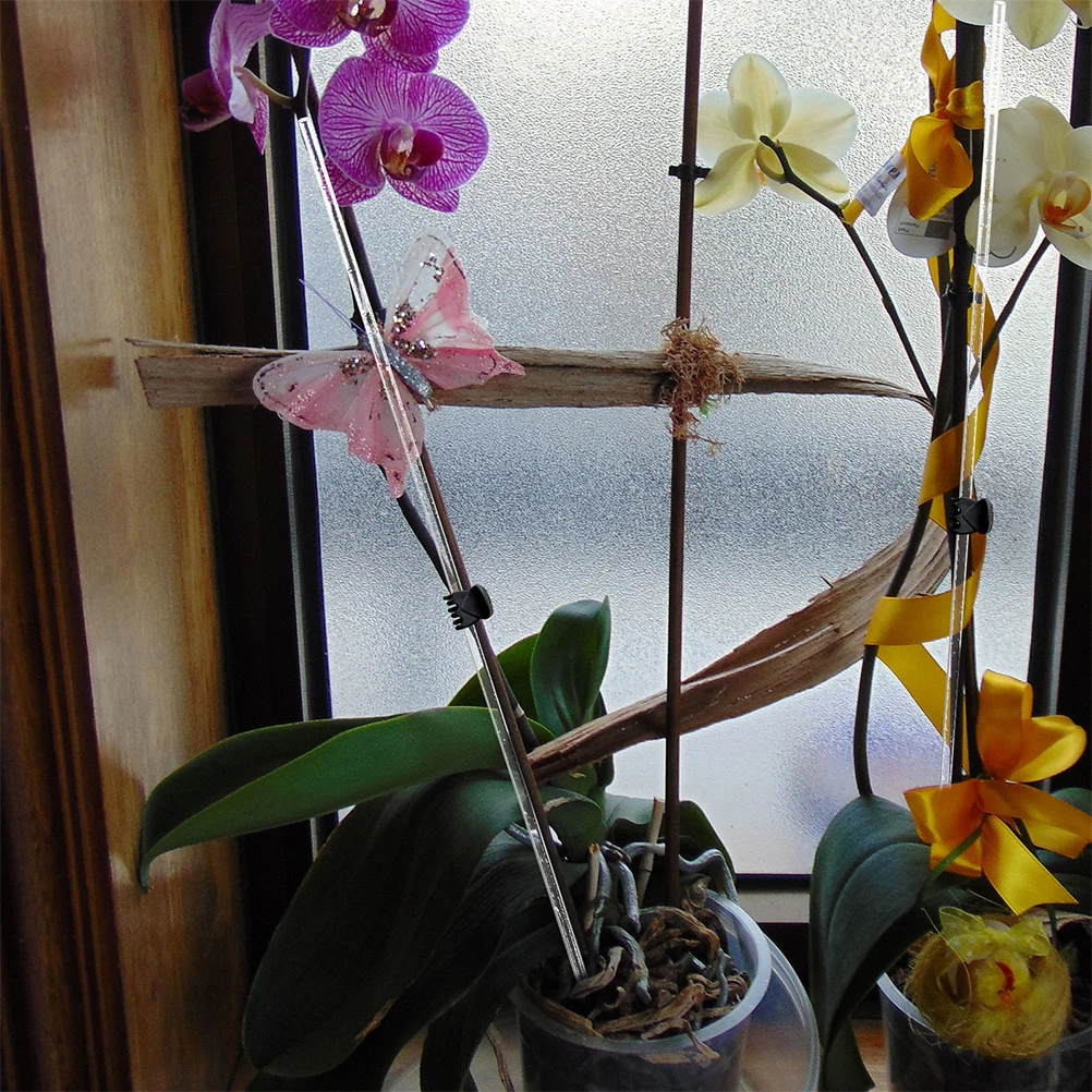 

10 Pcs Plant Support Stick Functional Stakes Flowers Trellis Orchid Climbing Acrylic Garden Transparent Durable