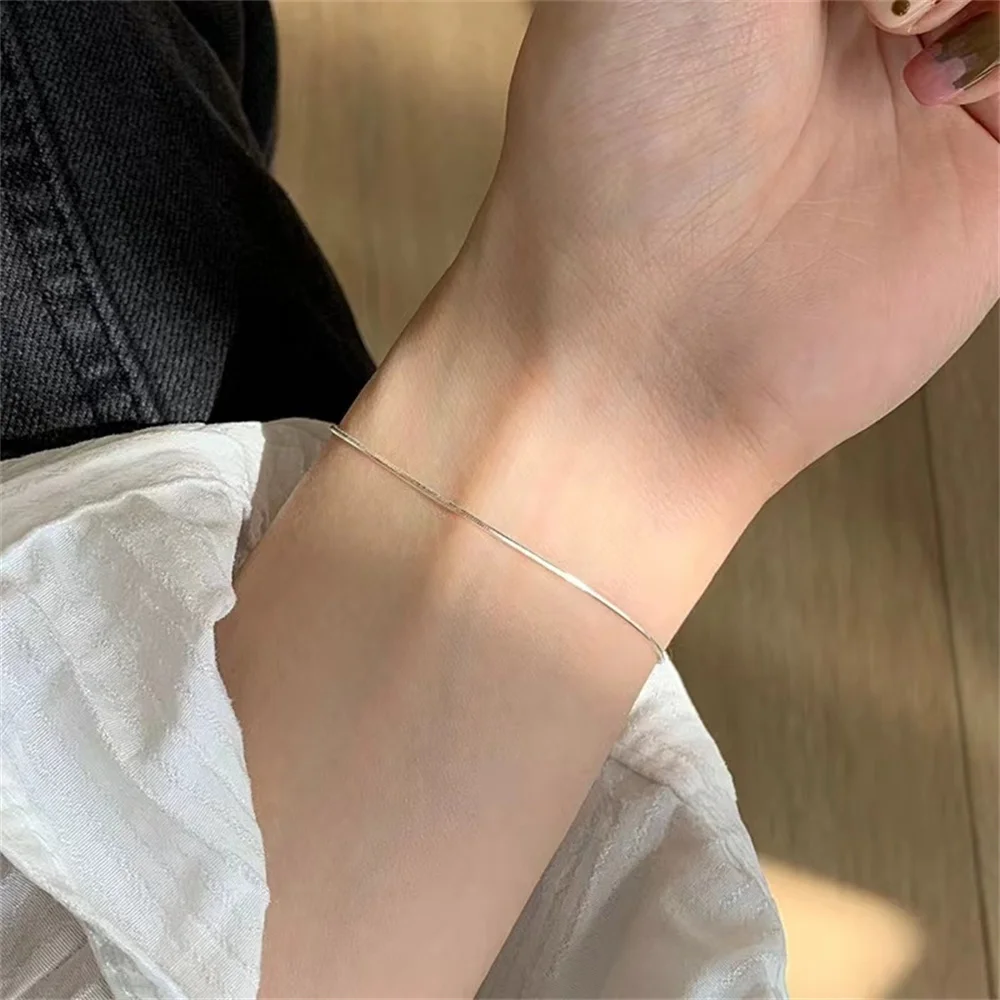 New Ultra-fine Stainless Steel Snake Chain Bracelet Gold Color Simple Bracelet For Women INS Fashion Jewelry Accessories