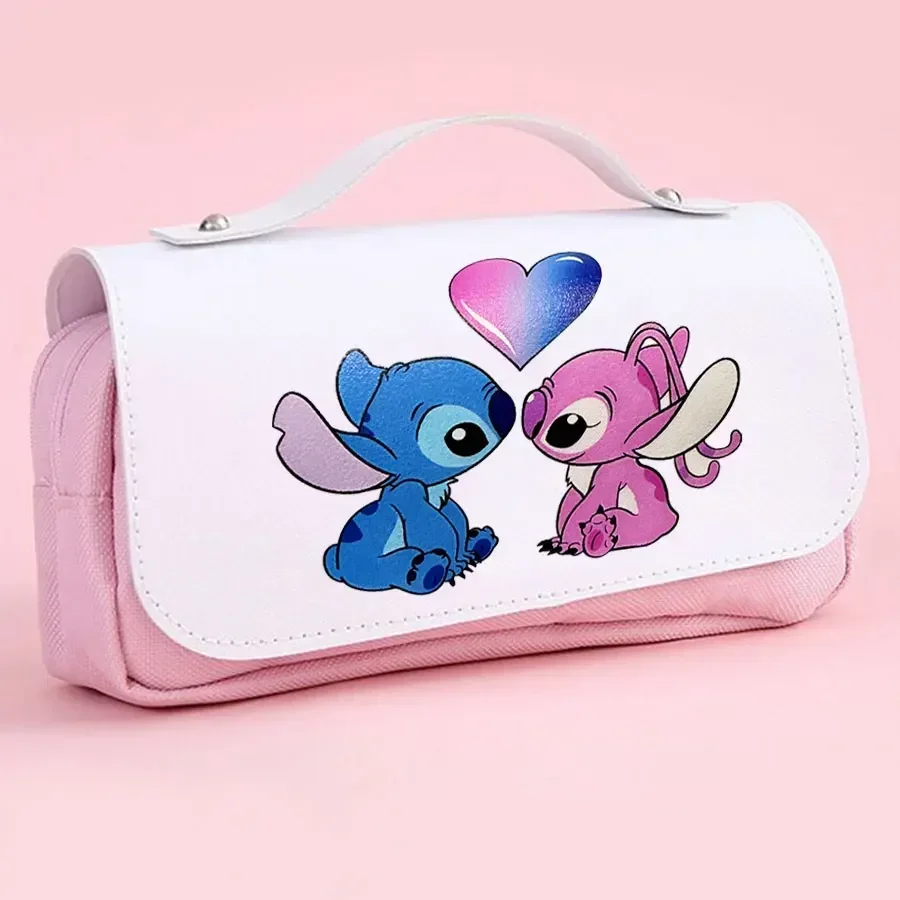 Anime Pencil Bag Lilo and Stitch Peripheral Stationery Bag Large Capacity Printed Storage Pencil Case Anime Kawaii Cartoon