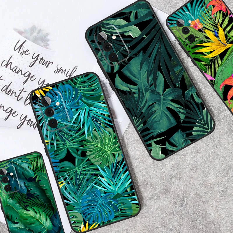 Tropical Leaf Pattern Case For Samsung Galaxy A34 A14 A24 A15 A25 A12 A22 A32 A52 A51 A71 A13 A33 A53 A54 Cover