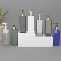 10/20pcs 500ml Empty Square Lotion Pump Bottle Dispenser Shampoo Shower Gel Conditioner Body Wash Bathroom Toiletries Container