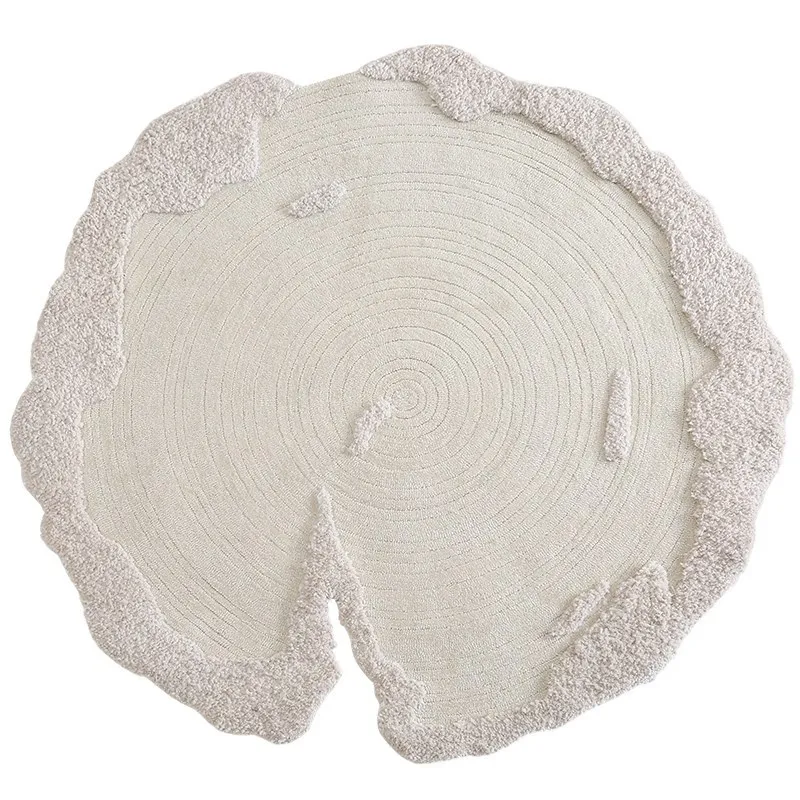 Handwoven Round Irregular Carpet Living Room Shaped Sofa Single Chair Mat Bedroom Dressing Room Dresser Floor Mat