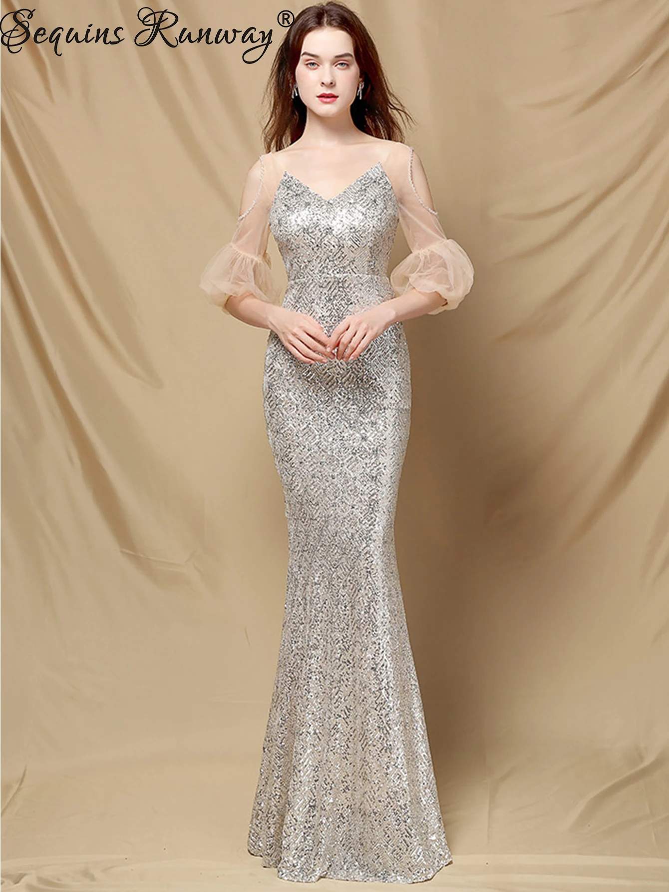 Sexy elegant mesh wedding party long evening dresses for women birthday prom dress luxury sequin maxi white summer dress vestido