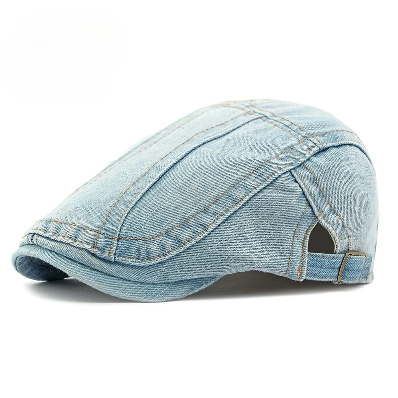Washed Denim Beret, Spring-autumn Lightweight Style, Korean Version, Artistic and Retro, Forward-facing Hat, Women's Casual Wear