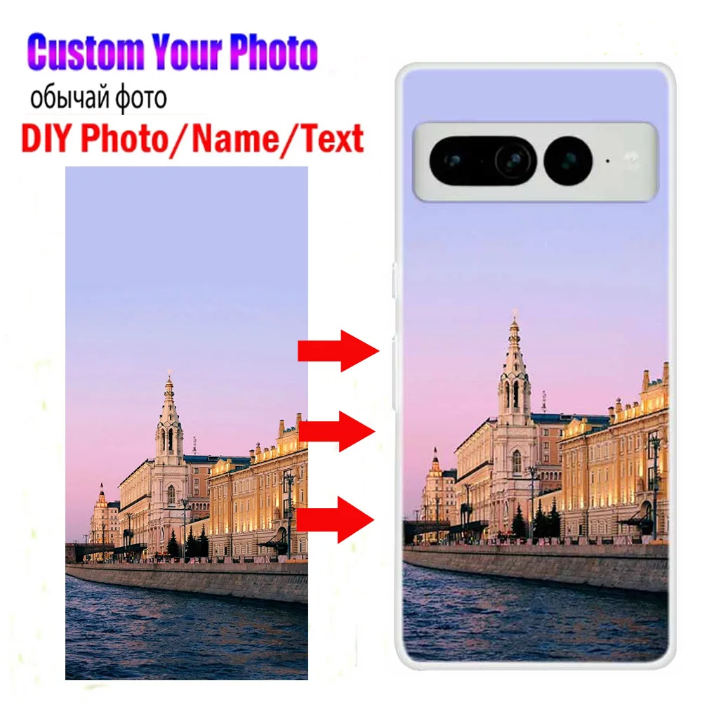 حافظات هاتف مخصصة لنص الصور بنفسك لهاتف Google Pixel 7 Pro 7A Pixel 6 Pro 6A غطاء شفاف صورة اسم تصميم من البولي يوريثان #1