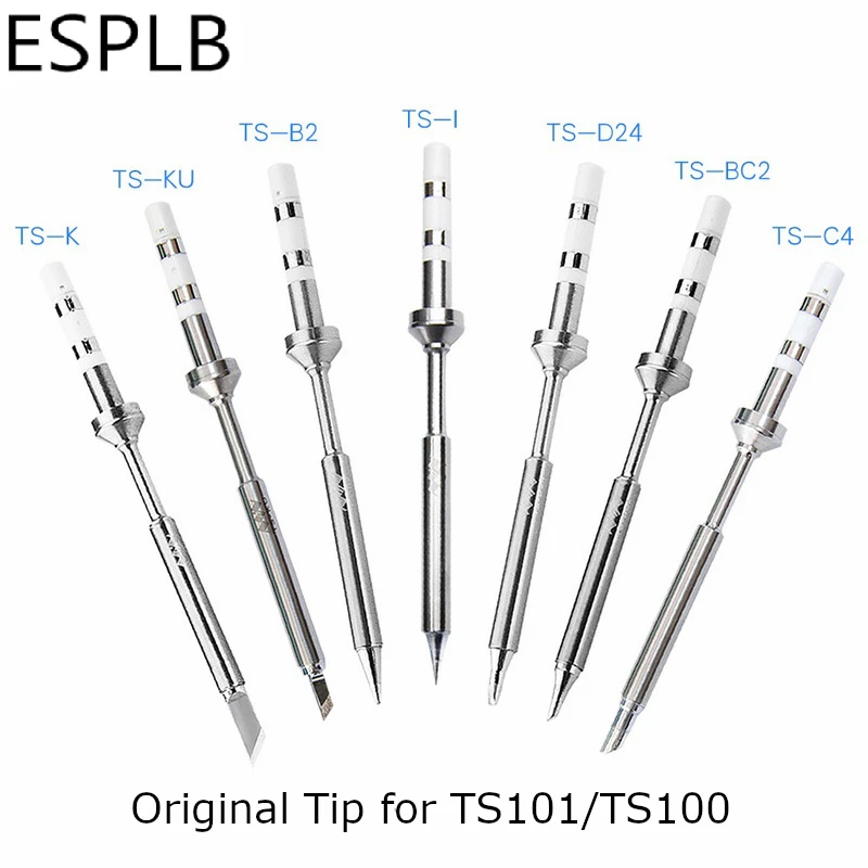 Punta di saldatura originale TS100 TS101 senza piombo B2 BC2 C4 D24 K I KU testina di ricambio per punta in ferro elettrico