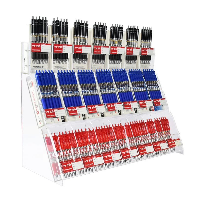 

Acrylic Transparent Holder Acrylic Marker Storage Shelf Stationery Store Pen Display Stand Tilt Pen Holder