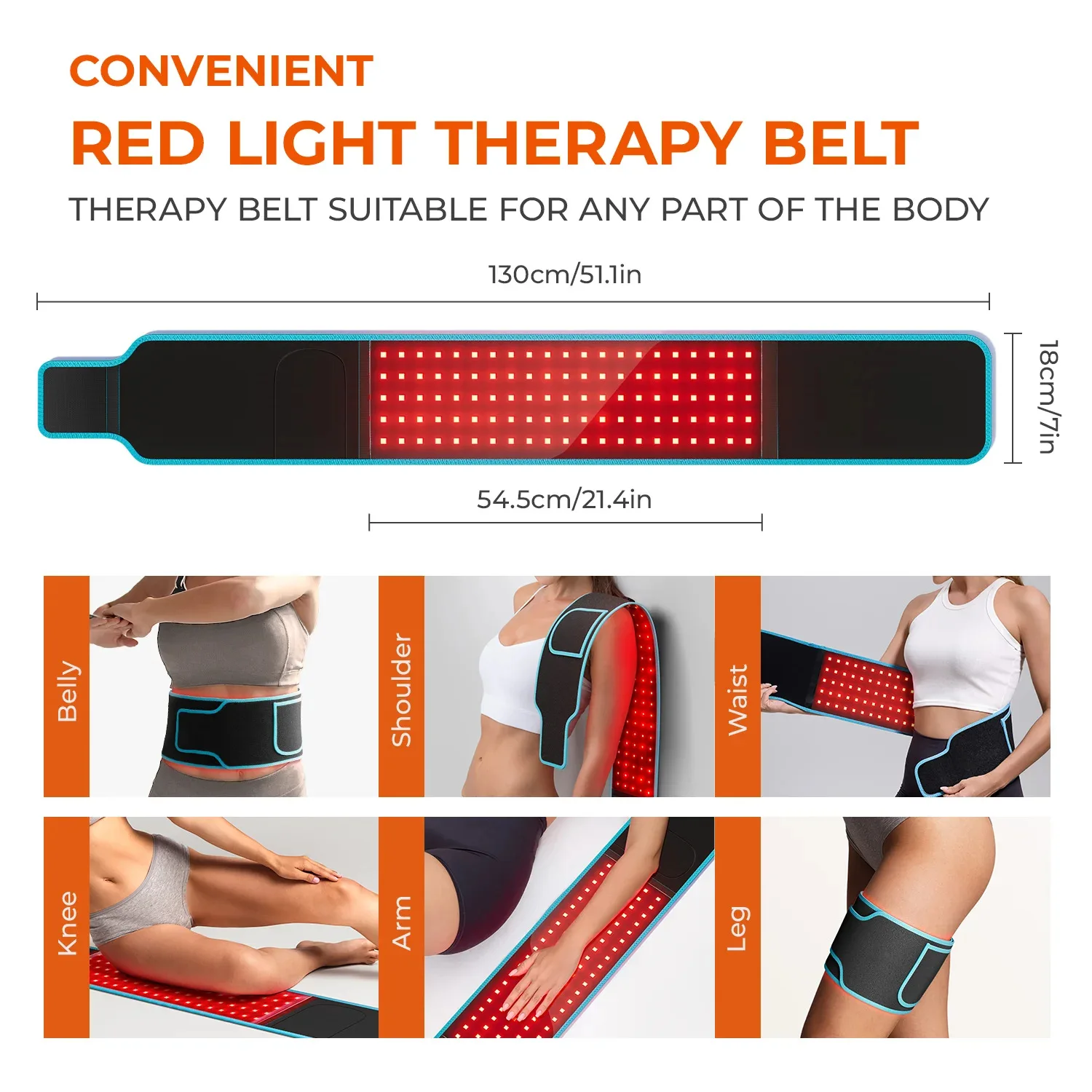 Red ＆Infrared Light Therapy Belt 850nm 660nm LED Beauty Devices fo Wrap Burn Fat Face Wrap Slimming Waist Heat Pad Full Body - view 4