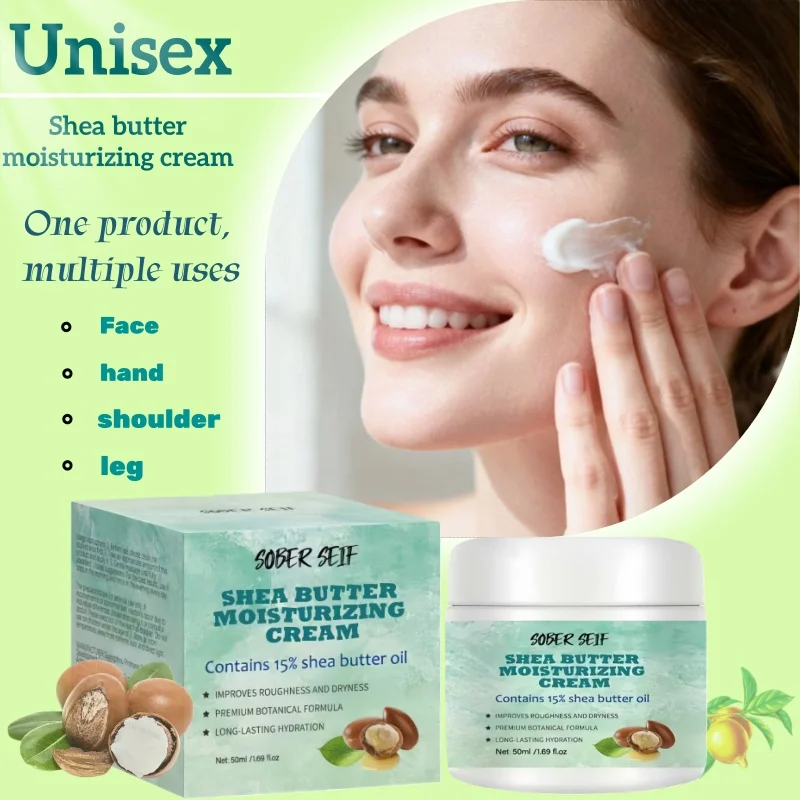 

Shea Butter Moisturizing Cream: Anti-aging, firms skin, soothes dryness, moisturizes and brightens skin tone.