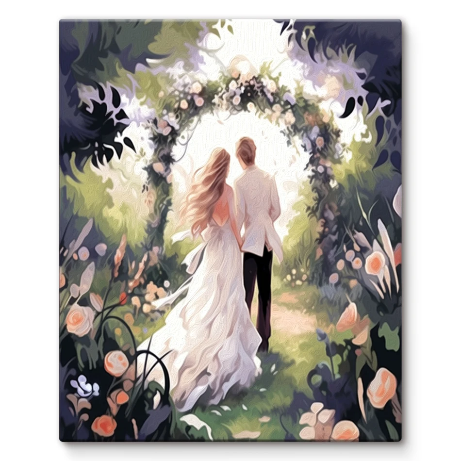 

SDOYUNO Diy Oil Painting By Numbers Adults Crafts Couple Wedding Handwork Pictures By Numbers On Canvas Wall Art Decorative