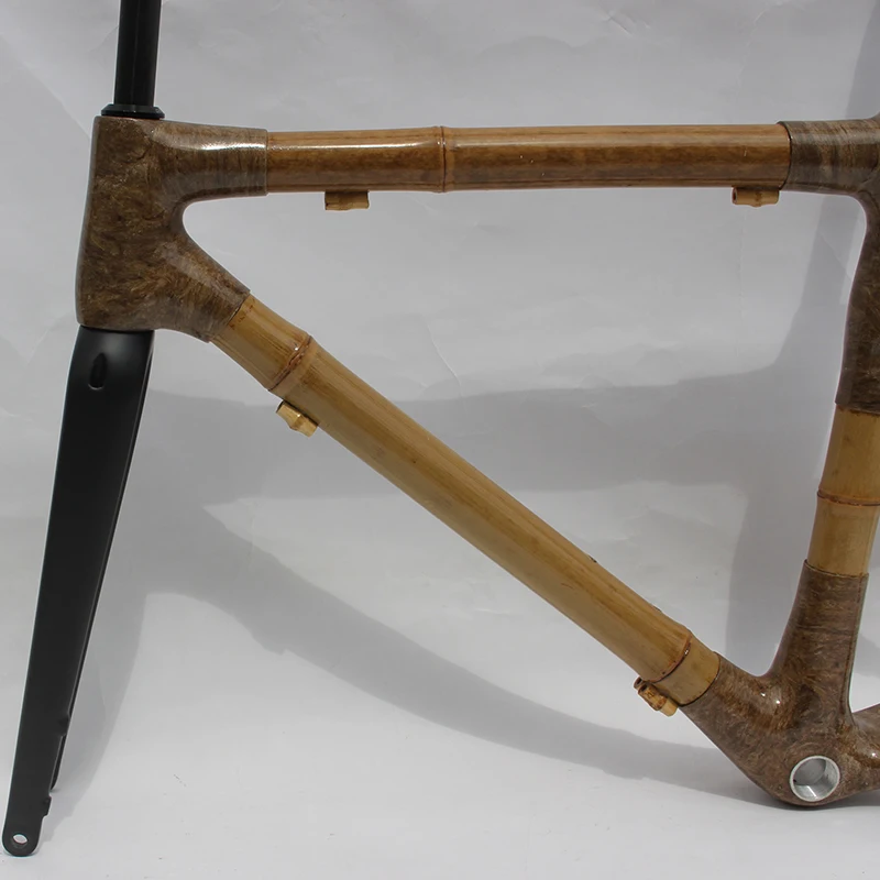 Naturefly Bamboo Road Gravel Frame Disc Bike Frameset Bicycle Parts Thru Axle 142x12 700c