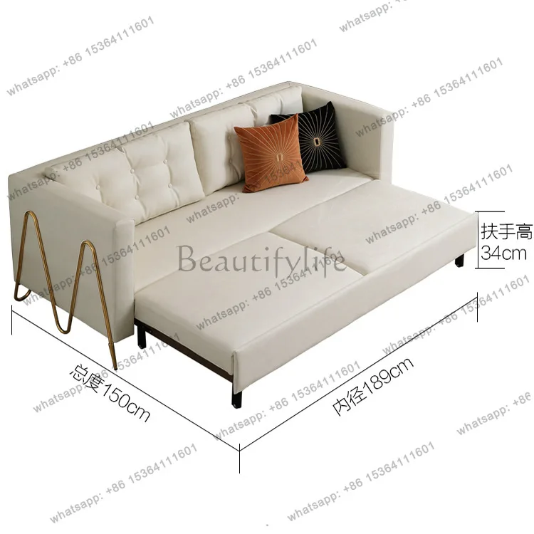 Foldable sofa bed dual-purpose simple modern double small apartment