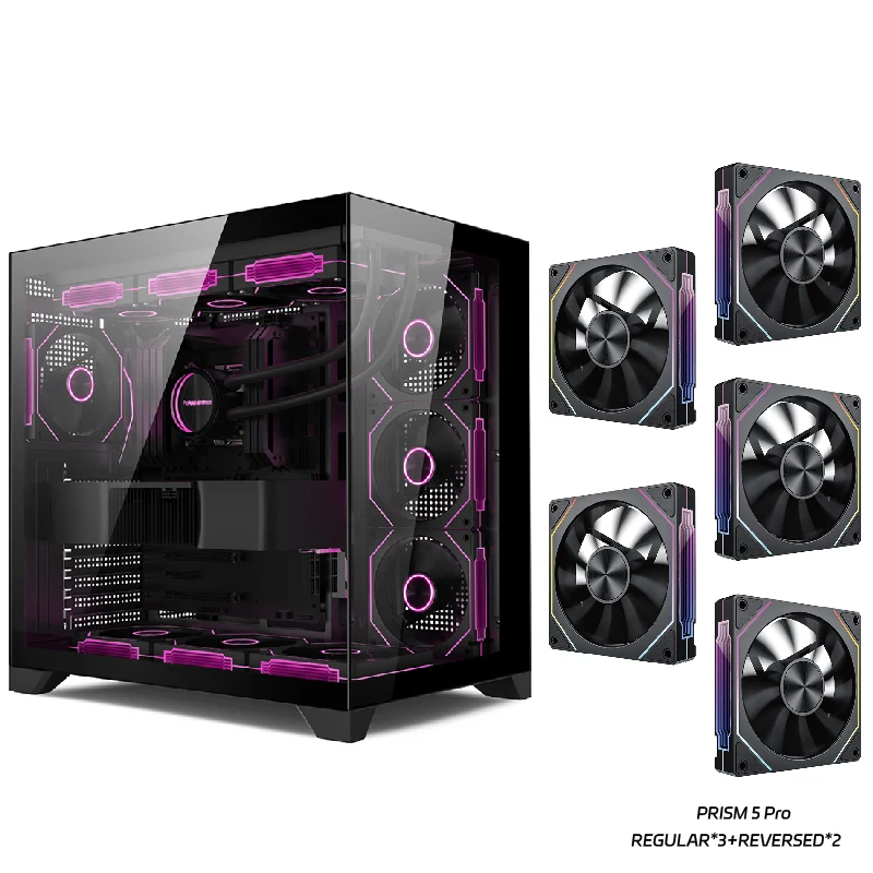 Elektrische trein Dreamland PRO ATX moederbord PC gaming 360° watergekoelde kamer met zeezicht Dubbelzijdige glazen gamingcomputerbehuizing