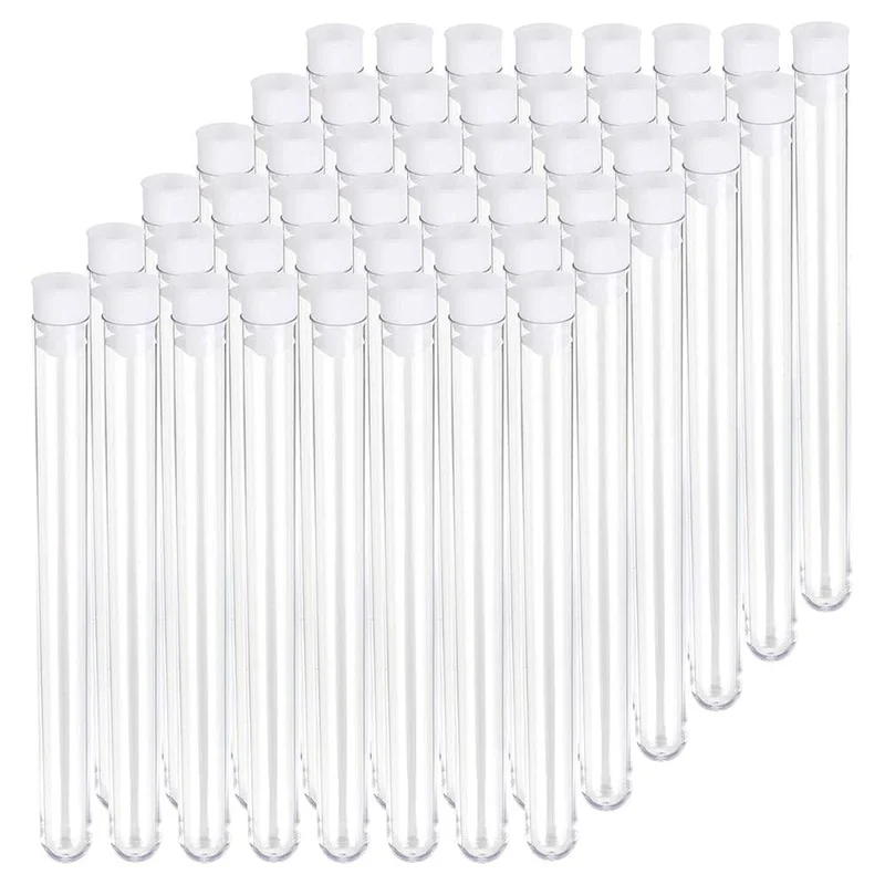 30 Pack Plastic Tubes with Caps, 16x150mm(20ml) Plastic Test Tubes for Lash Wands, Party Supplies, Scientific Experiments