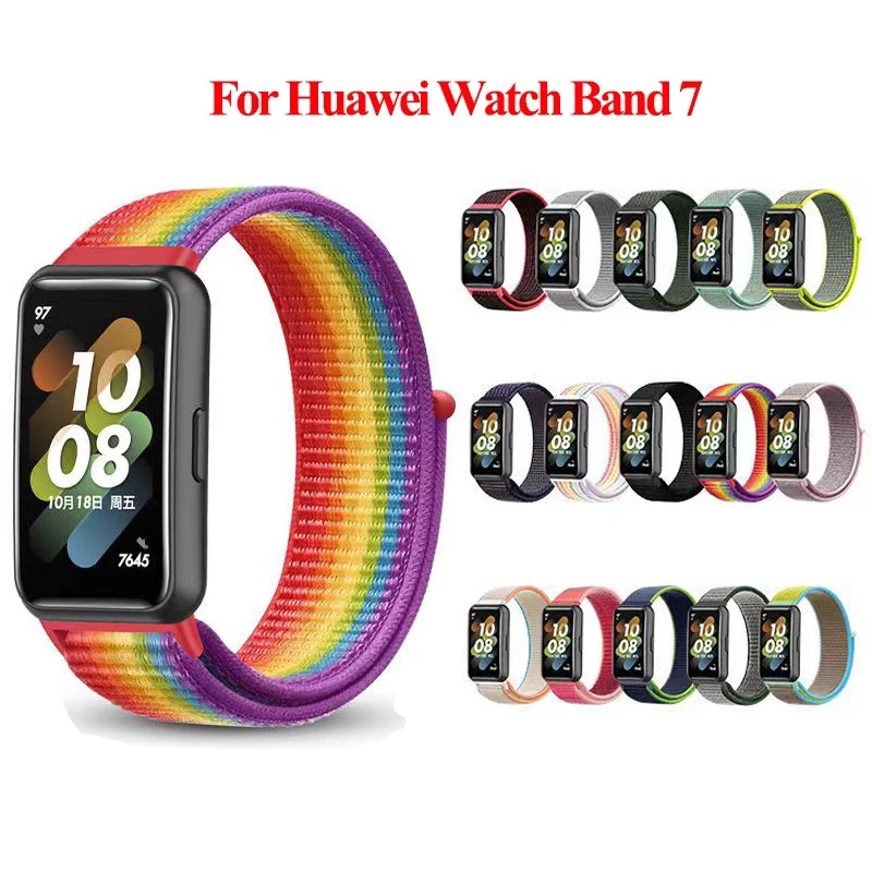 

New Nylon Strap for Huawei Band 7 Sport Woven Bracelet Adjustable Wristbands for Huawei Band 7 Replacement Accessories