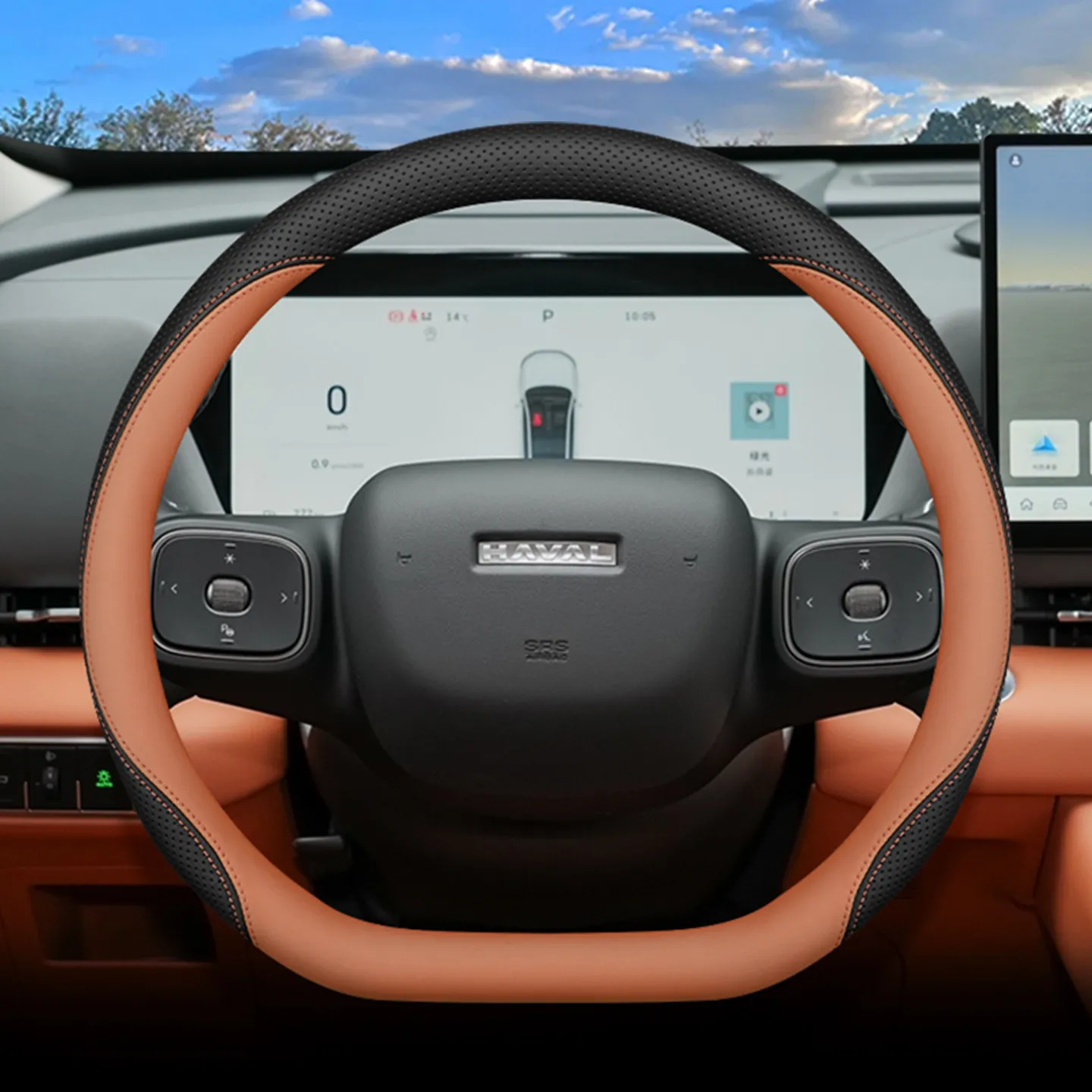 Car Steering Wheel Cover Luxury PU Leather Sport Version Suitable for Haval Jolion Base F7Base Dargo Base H6L H7 Jolion High-end