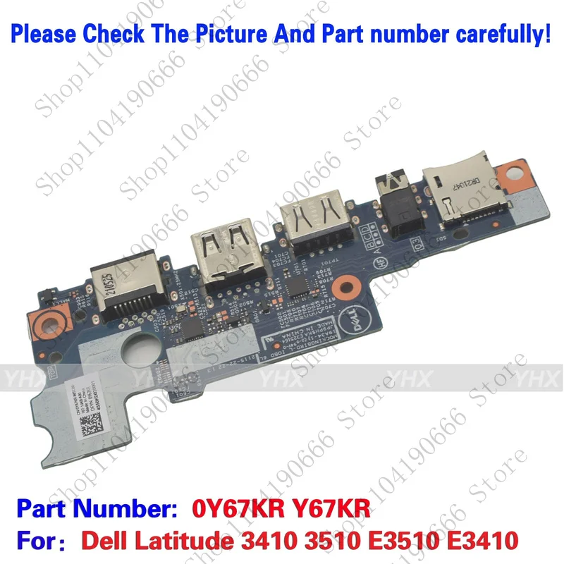 

BD New For Dell Latitude 3410 E3410 E3510 3510 USB Audio PCB Board 0Y67KR Y67KR.