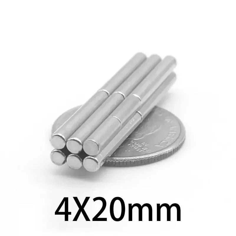 10/20/50/100 pz 4x20mm piccolo rotondo Super forte magnete al neodimio Dia 4mm Mini N35 magneti frigo foglio magnetico 4*20