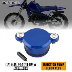 Motorcycle CNC Oil Injection Pump Delete Block Off Plug for Yamaha PW50 PW80 Y-Zinger 1991-2024 6061 Billet Aluminum Blue Black