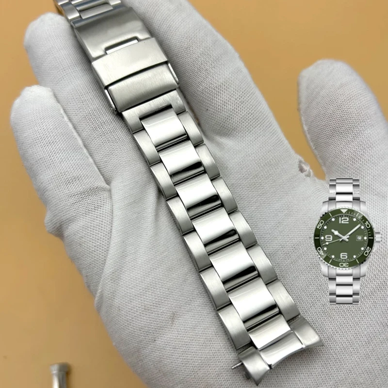 For Longines HydroConquest 21mm Watch Band Stainless Steel Metal Watch Bracelet Solid Steel Band Diving Watch Bracelet