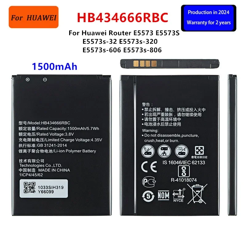 Huaweiルーター用のオリジナルバッテリー,携帯電話,hb434666rbc,1500mah,e5573,e5573s,E5573s-32, E5573s-320, E5573s-606, E5573s-806