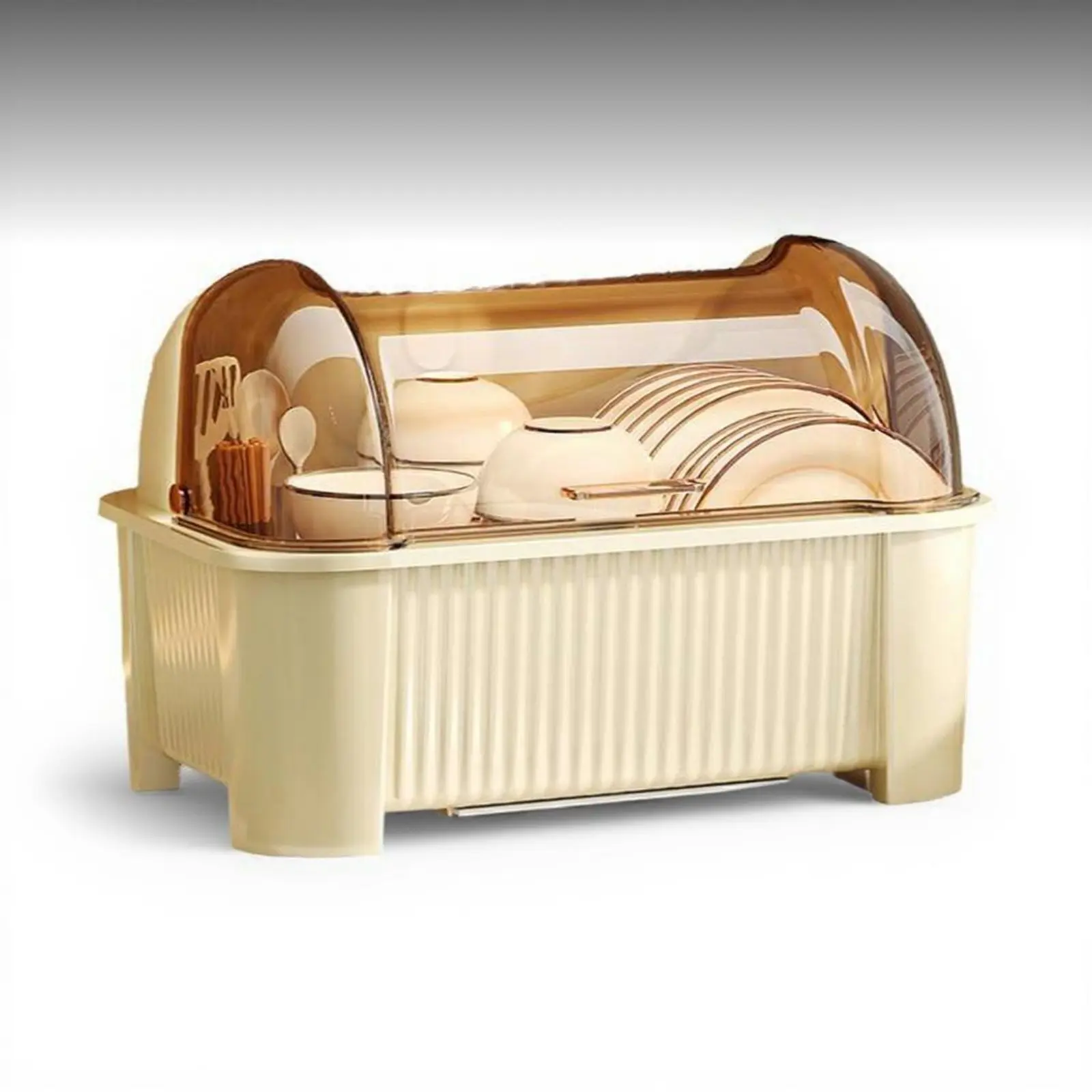 

Dish Rack with Lid, Multifunctional Kitchen Organizer