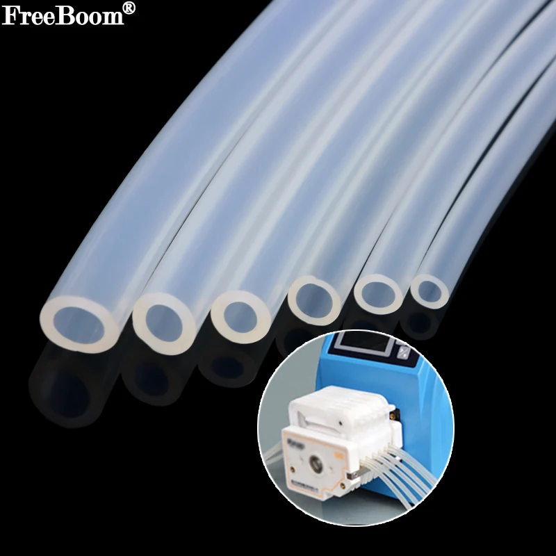1~10m Food Grade Silicone Peristaltic Pump Tube ID 0.5 ~ 25.4mm Transparent High Temperature Corrosion Resistant Laboratory Hose