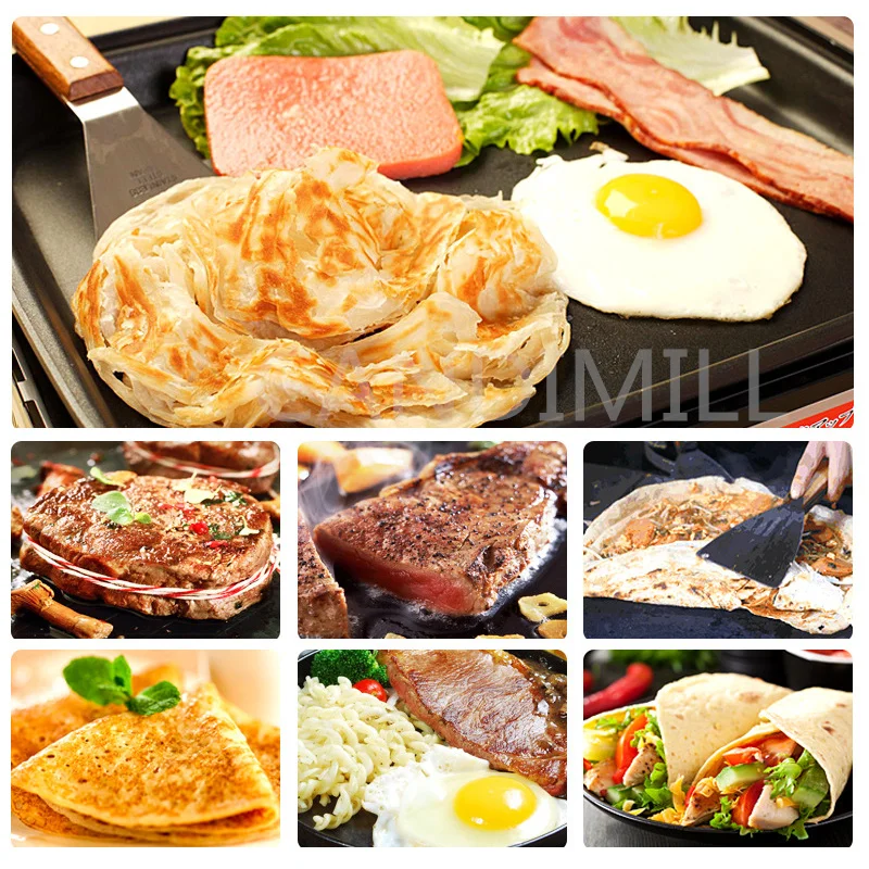 Friteuse à gaz commerciale, machine à steak, équipement de friture de plaques de cuisson, gril Teppanyaki, cadre de préhension de gâteau, crêpes