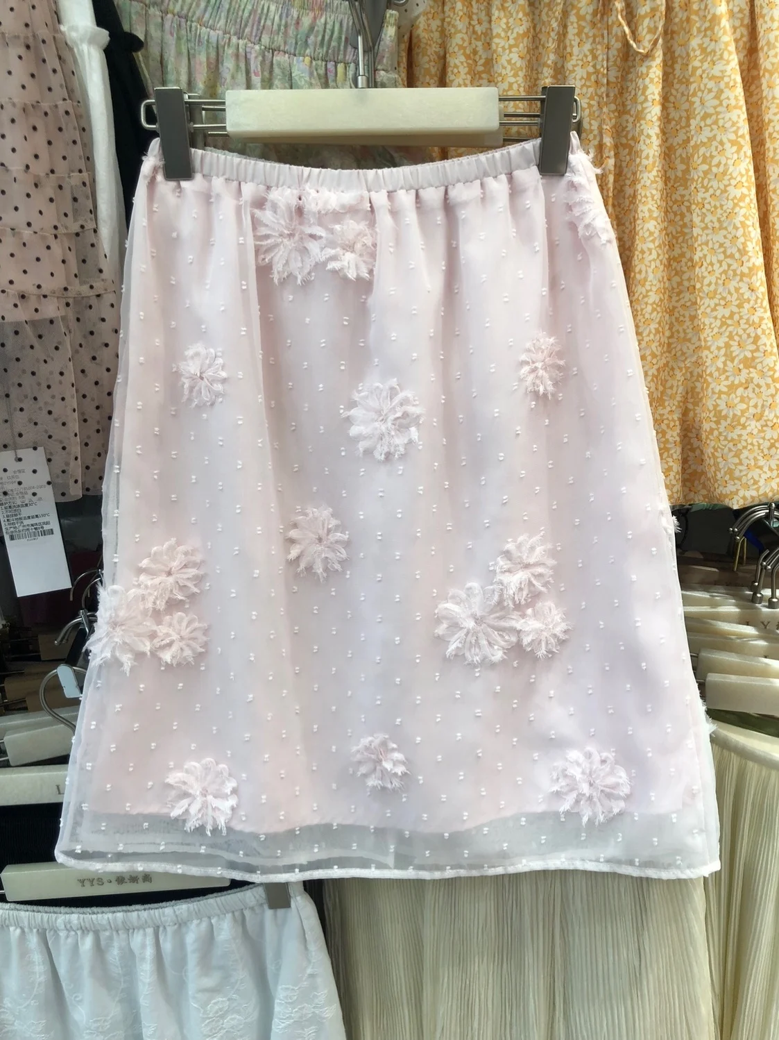 Sweet Lightweight Lace Hook Flower Polka Dot Layered mid Skirt A-Line Half Body Skirt High Waist Polka Dot Skirt Summer 2026