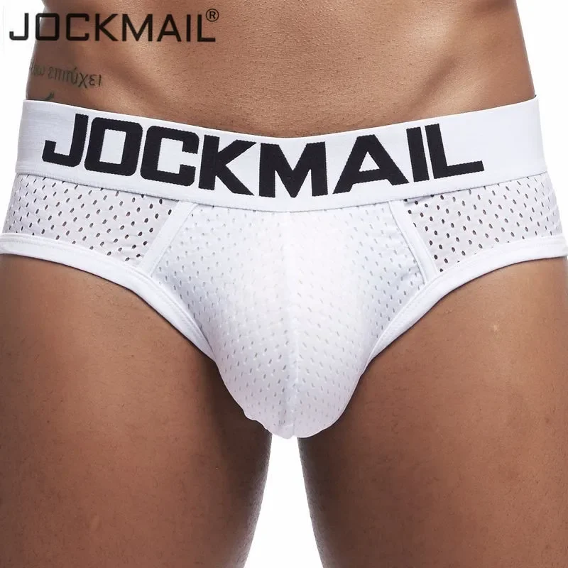 JOCKMAIL New Mesh Men Underwear Sexy Men Briefs Breathable Low Waist Mens Slip Cueca Gay Male Panties Underpants Men Shorts