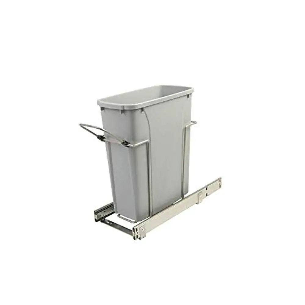 

SCB9-1-20PT 8,375 дюйма x 20,125 дюйма x 17,313 дюйма, 20 квартов. Выдвижная мусорная корзина для установки в шкаф, с механизмом плавного закрывания, нижнего монтажа, платиновый цвет