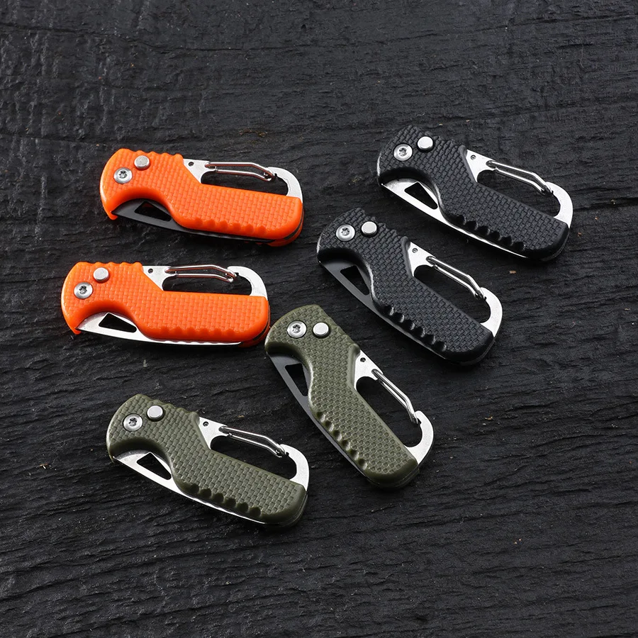 Outdoor Camping Portable Folding Knife Express Package Knife Gift Keychain Serrated Hook Knife Carry-on Survival Tool Box